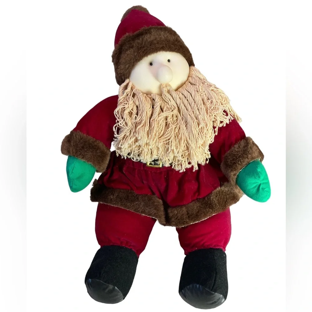 Santa Clause Plush Stuffed Animal Holiday Decor Sitting 16” Soft Cuddly Gift Toy